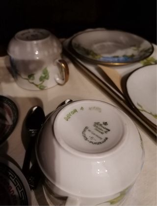 Coppia Tazze Porcellana Fiori Blu