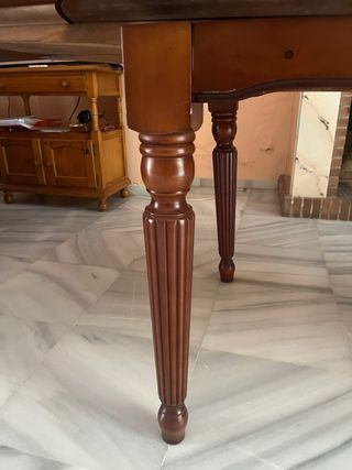 Mesa comedor extensible madera y cristal