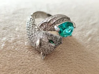 Anello Argento con Tormalina Verde
