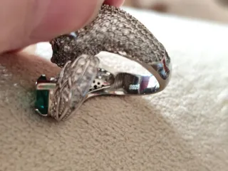 Anello Argento con Tormalina Verde