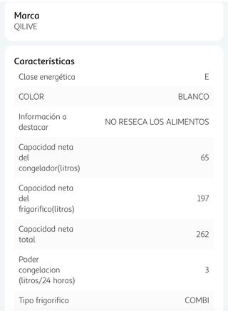 Frigorífico Combi Qilive Blanco -- NEGOCIABLE