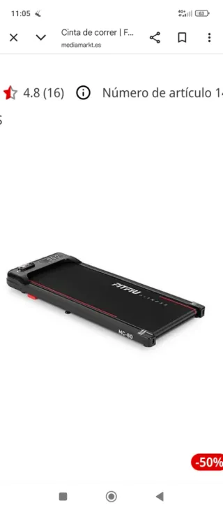 Cinta de correr FITFIU MC-60