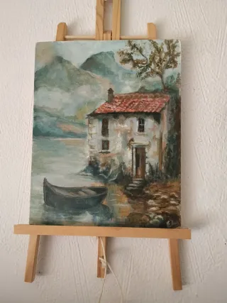 Cuadro paisaje pintado a mano
