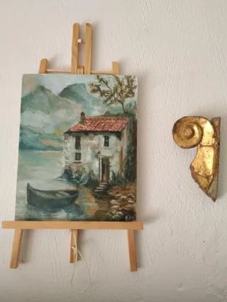 Cuadro paisaje pintado a mano
