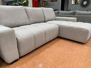 Sofá Chaise Longue Nuvola Tela Beige/Gris