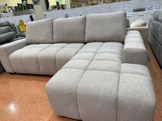 Sofá Chaise Longue Nuvola Tela Beige/Gris