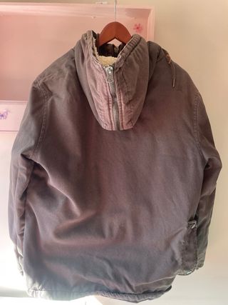Parka Zara Hombre Talla XL Gris/Verde Oscuro