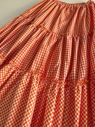 Falda canastera niña naranja a estrenar