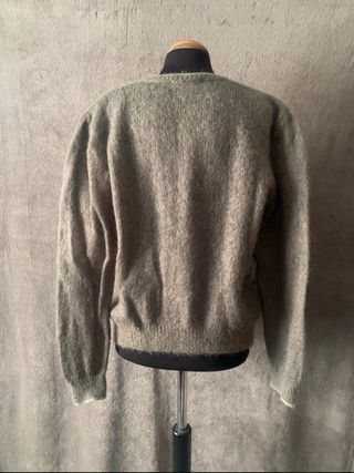 Cardigan vintage ricamato a mano Kid mohair