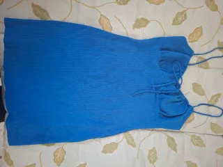 Vestido azul con cordones