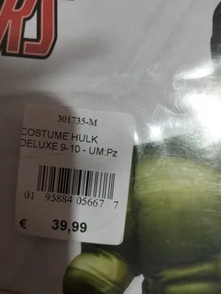 Costume Carnevale Hulk Avengers Tg. 6-8