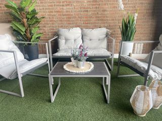 Conjunto Terraza Metal Gris