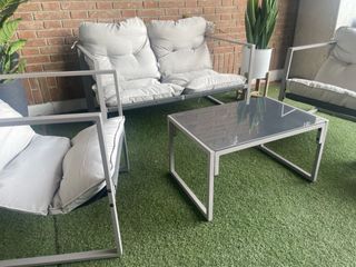 Conjunto Terraza Metal Gris