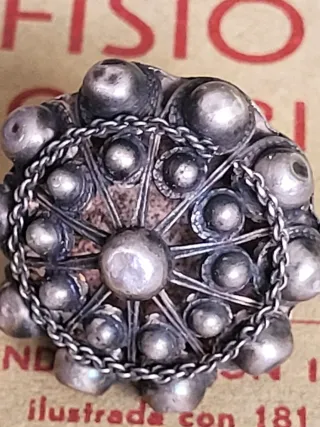 Anillo Botón Charro Plata