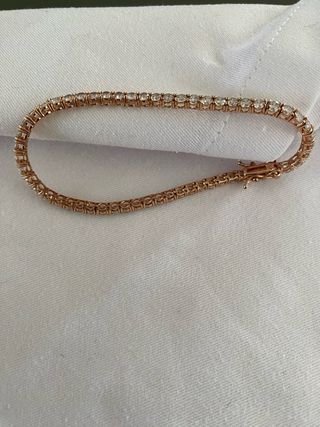 Pulsera oro rosa con brillantes