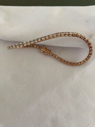 Pulsera oro rosa con brillantes
