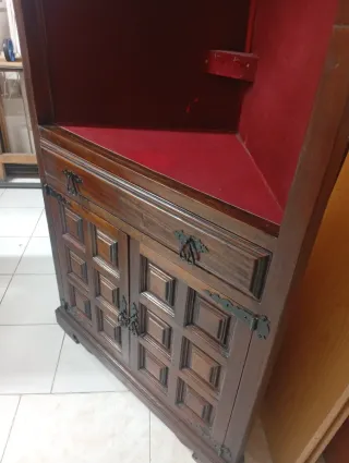 Mueble Rinconero Madera y Cristal