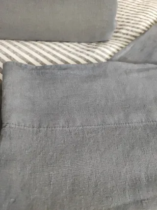 Pareja Fundas Almohada Lino Gris