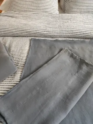 Pareja Fundas Almohada Lino Gris