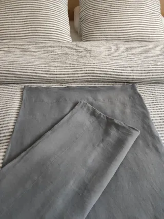 Pareja Fundas Almohada Lino Gris