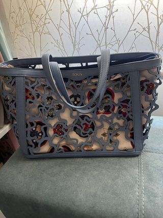 Bolso Tous rejilla azul y multicolor