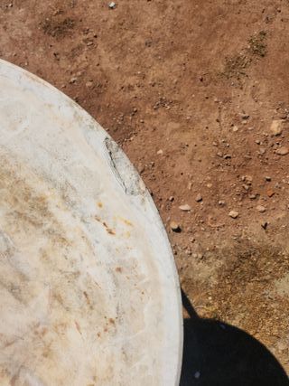 Pietra da tavolo rotonda in marmo