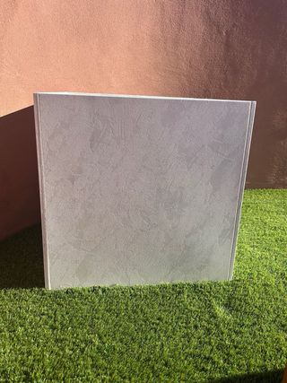 2 Maceteros Cuadrados Blancos Efecto Cemento