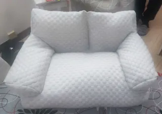 Sofá/Cama Mascota Pequeña Gris/Blanco