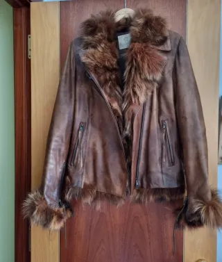 Cazadora Piel y Pelo Natural Marrón