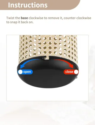 Farol NUPTIO Ratán Metal Negro Marrón