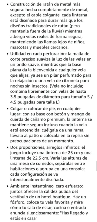Farol NUPTIO Ratán Metal Negro Marrón