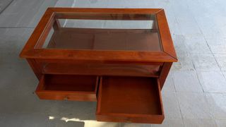 Mesa maciza de centro elevable con cajones