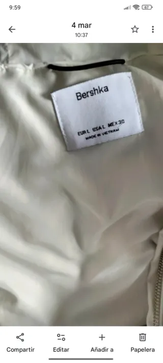 Chaqueta de abrigo acolchada