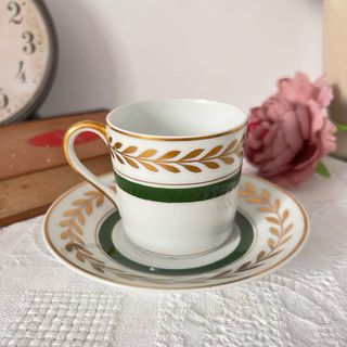 Taza y plato Limoges France porcelana lujo