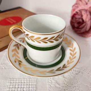 Taza y plato Limoges France porcelana lujo