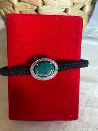 Pulsera Esmeralda Colombiana con Circonitas