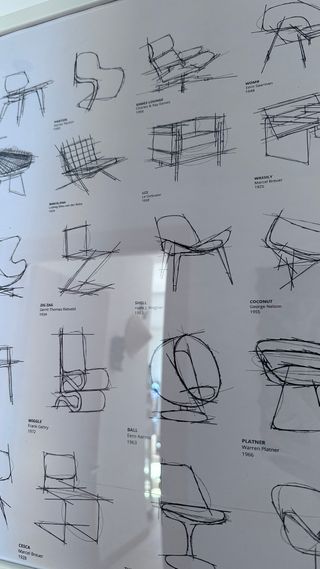 Marco con print / poster de sillas diseño vintage