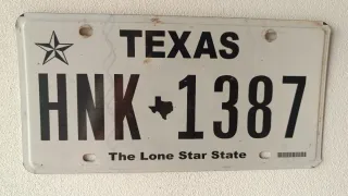 Placa Matrícula Texas HNK-1387