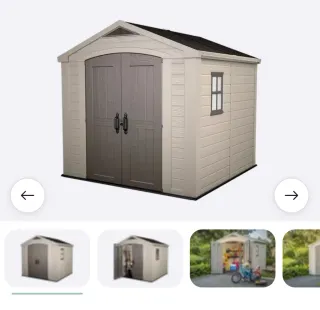 Caseta Keter Factor 8x8 (tirada por el viento)