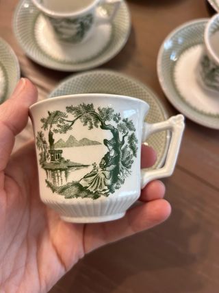 Juego de café Adams verde y blanco