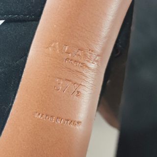 Alaïa/ Sandalias tacón plataforma ante negro 37,5