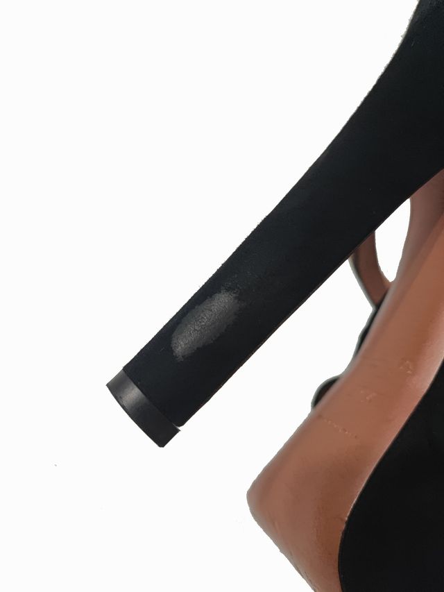 Alaïa/ Sandalias tacón plataforma ante negro 37,5