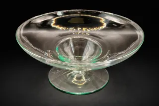 Centro de Mesa Vintage Cristal Soplado Verde