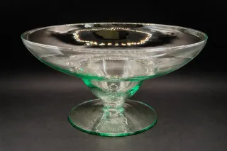 Centro de Mesa Vintage Cristal Soplado Verde