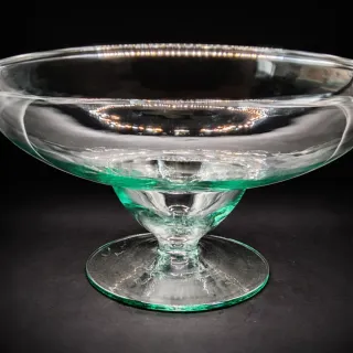 Centro de Mesa Vintage Cristal Soplado Verde