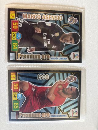 Cromos fútbol Marco Asensio y Isco