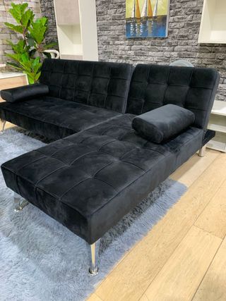 Sofá Cama Keren XS Negro Terciopelo