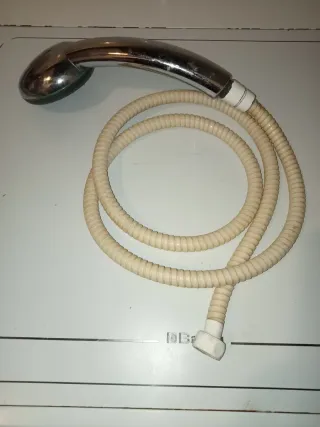 Flexo ducha blanco y pala cromada