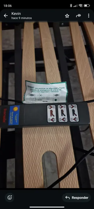 Cama articulada madera con mando