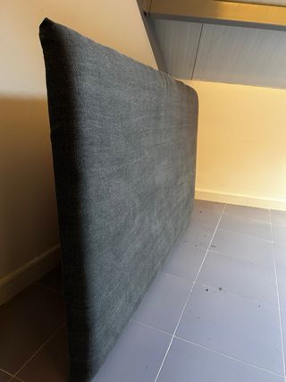 Cabecero Cama Tapizado Gris 1,35